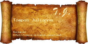 Tompos Julianna névjegykártya